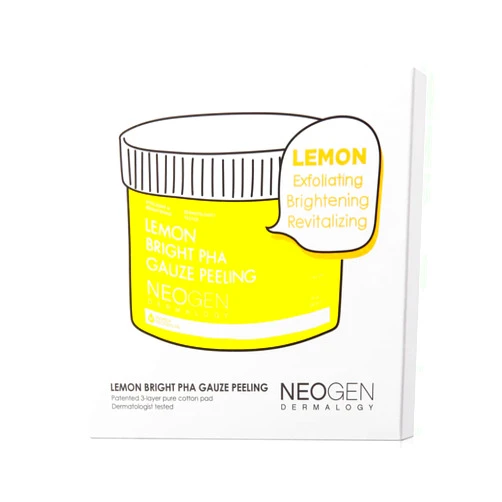 DERMALOGY by NEOGENLAB PHA Gauze Peeling - Formulated with AHA BHA PHA Exfoliating & Cleansing Pad (10 - Lemon)