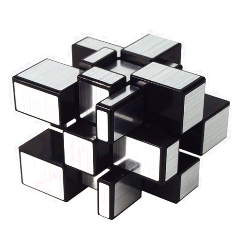 AMAZA Mirror Speed Magic Cube 3X3 Puzzle 3x3x3 Speed Cube QiYi Toys 3x3 Speed Cube Magic Puzzle Cube for Children and Adults Silver
