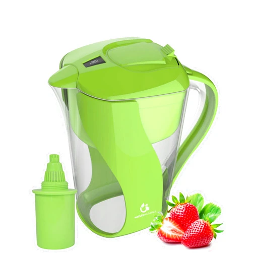Naples Naturals 109X1 Alkaline Water Pitcher - Removes Chlorine and Contaminants Plus Increases pH Green
