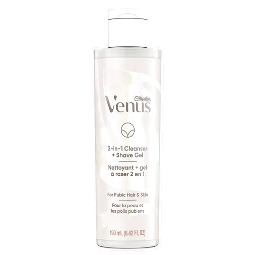 Gillette Venus Intimate Grooming 2in1 Cleanser and Shave Gel for Bikini Pubic Hair and Skin 6.4 Oz