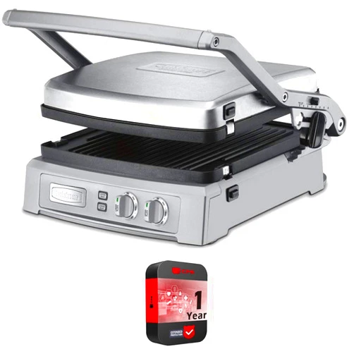 Cuisinart Griddler Deluxe Brushed Stainless (GR-150) with 1 YR CPS Enhanced Protection Pack