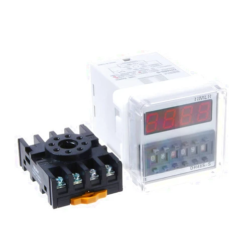 YXQ DH48S-S 0.1S-99H 8-Pin Adjustable Time Delay Timer Relay+PF083A Relay Base, 24VDC 250VAC