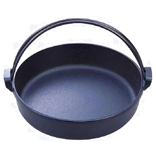 Iwachu 20038 Iwachu Sukiyaki Pot with Southern Crane 24, Black Baking, Inner Diameter 9.4 inches (24 cm), Induction Compatible, Nambu Ironware
