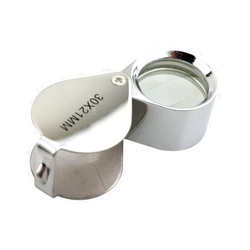 iKKEGOL 30 X 21mm Glass Jeweler Loupe Loop Eye Magnifier Magnifying Magnifier Metal Body Silver