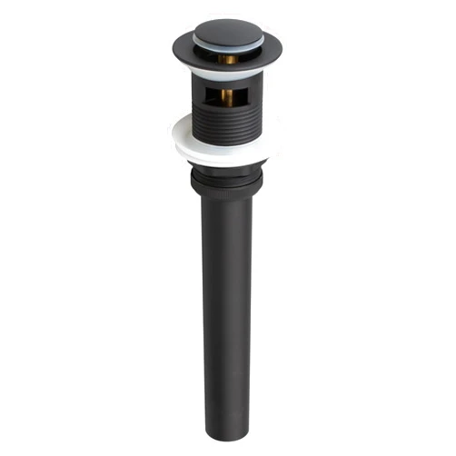 ALLWIN-HOUSEWARE W Pop Up Drain Stopper with Overflow, Bathroom Lavatory Vanity Long Pipe Vessel Sink Drain, Black