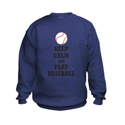 CafePress Keep Calm And Play Baseball Kids Sweatshirt Kids Sweatshirt, Youth Crew Neck Sweatshirt