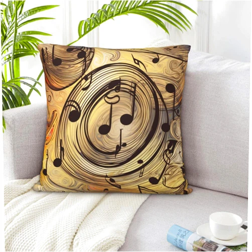 KHiry Decorative Throw Pillow Covers Square Pillow Covers for Sofa Muisc Note Throw Pillow Cover Double Sided Plush Pillow Case 12