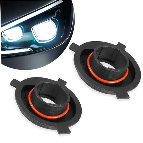 Flygun 2 PCS H4 Car LED Headlight Bulb Retainers, Nylon Fiber Durable Headlight Bulb Adapter Sockets, High-Performance Bulb Adapter Bracket Holder Base Sockets for SUV Truck