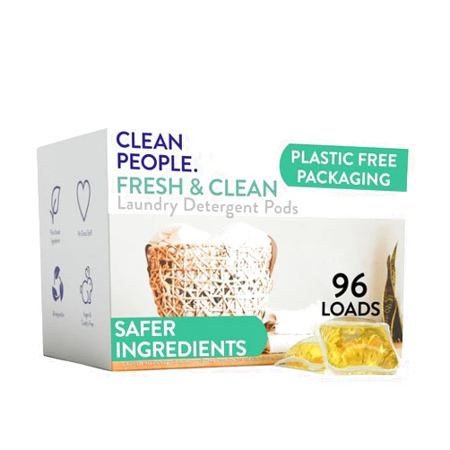 The Clean People Laundry Detergent Pods - Hypoallergenic Laundry Pods - Ultra Concentrated, Recyclable Packaging, Stain Fighting - Fresh Scent, 96 Pack