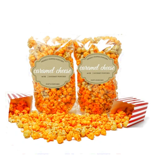 Pop'N Popcorn Pop’N Popcorn Caramel and Cheddar Cheese Popcorn Mix - 48 oz Sweet and Salty Pop Corn - Freshly-Popped and Comes in Resealable Bag