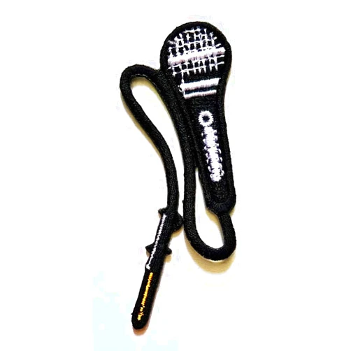PP Patch Cute Cartoon Patch PP Patch Black Hip Hop Mic DJ Microphone Cartoon Embroidery Applique Iron-on Patch for Backpacks Clothes Jackets T-Shirt Jeans Skirt Vests Hat