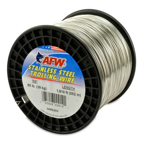 American Fishing Wire Stainless Steel Trolling Wire, 85-Pound Test/0.81mm Dia/551m