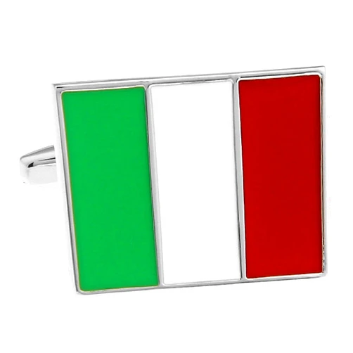 MRCUFF Italian Flag Italy Pair Cufflinks in a Presentation Gift Box & Polishing Cloth