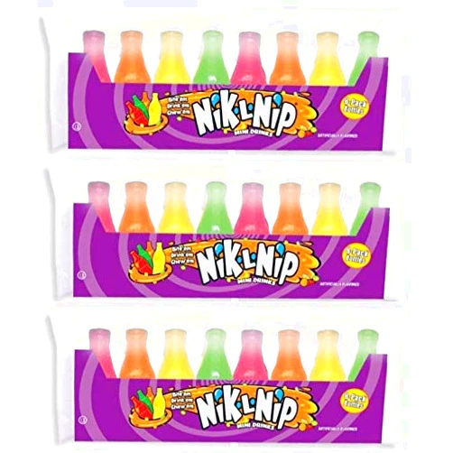 NIK L NIP Nik-L-Nip Mini Drinks Candy, 8 Count, Pack of 3 8 Count (Pack of 3)