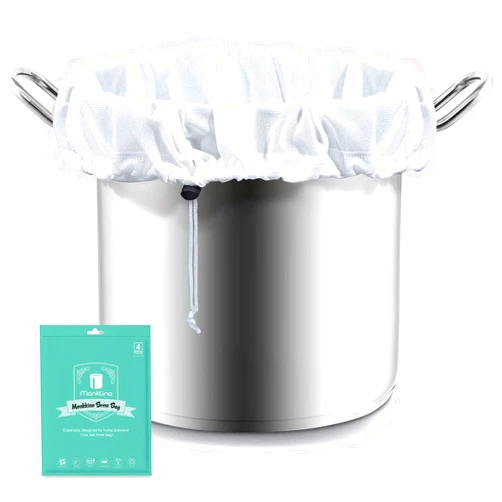 MONKKINO Brew Bags, 4pcs Brew In A Bag, Reusable Wine Straining Bag for Homebrewing, Fine Mesh Bag, Durable Bag, Large 22×26 Polyester Strainer Bag