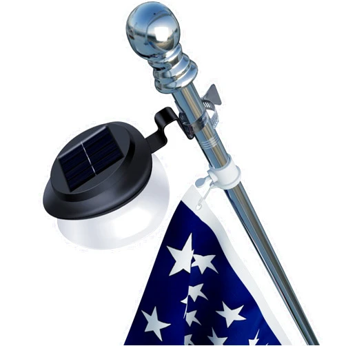 SYZJGCCR Flag Pole Light Solar Powered Top Mounted Flagpole Solar Light for 1-1.5 in Wall-Mount Flag Poles, Bright Outdoor Waterproof LED Flagpole Lights Dusk to Dawn, Work 8-10 Hours(White Light 6000K)