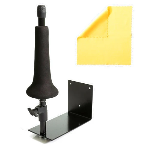Cintrio Trombone Hanger - Wall Mount Fits All Trombones, Adjustable Soft Foam Bell Holder - Complete with Polishing Cloth