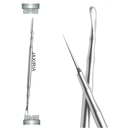 Jaxiria Pointed Blackhead Removal, 2-in-1 Acne Extractor Tool - Stainless Steel Whitehead Remover for Face/Nose