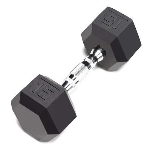 Marcy Classic Rubber Hex Dumbbell with Knurled Grip for Strength Training and Bodybuilding, 5lb - 50lb Single Dumbbell for Exercise & Fitness, Sold Individually