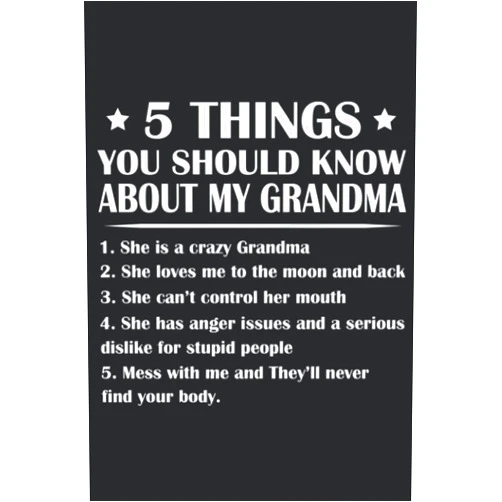 David Coco 5 Things You Should Know About My Grandma Funny Mama Mothers Swea: Daily Planner Notepad To Do Schedule,, Medium 6x9 Inches, 120 Pages, Printed Cover