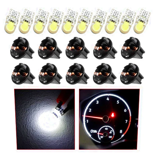 CCIYU 194 LED Bulb Twist Lock Socket, Canbus Error Free 6000K White 168 LED Bulb For Dash Bulb, 2825 W5w 175 Replacement Bulb for Instrument Panel Gague Cluster Light Bulb