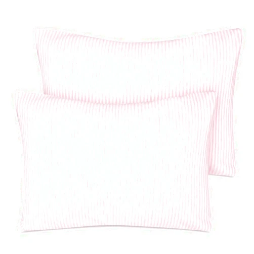 Zenssia Organic Cotton Toddler Pillowcase/Travel Pillowcase Pack of 2 Set 13x18 Inches with Envelope Closure - Soft & Breathable Baby Pillow Case Cover Pink Stripe