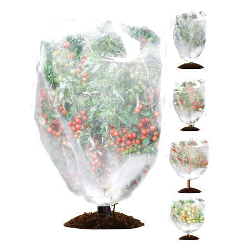 wohohoho 5 Packs Garden Plants Fruits Blueberry Protection Netting Cover Bags with Drawstring, 6.6Ft x 5.9Ft Fruit Tree Plant Netting to Prevent Blueberry Tomato Fruits Plants from Squirrel Bird Deer