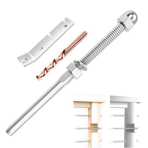 CKE 100 Pack Cable Railing Kit Hand Swage Threaded Stud Tensioner for 1/8