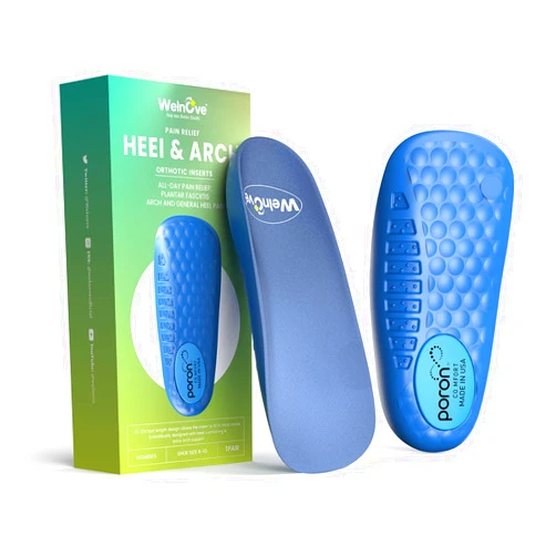 Welnove Memory Foam Heel Insert,Achilles Tendonitis Insoles for Heel Pain - Shock Absorption & Extra Cushioning Comfort Heel Inserts for Work Boot for Heel Spur Relief,3/4 Length,Women 6-10 Men 5-8