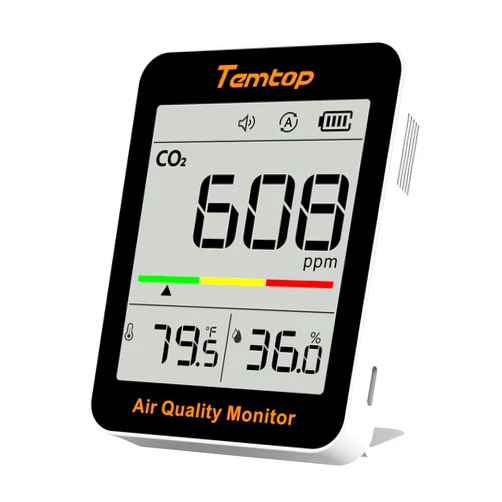 Temtop CO2 Monitor Indoor air Quality Monitor Portable CO2 Meter, CO2, Temperature, Humidity Home, Office or School