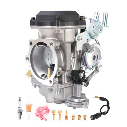 SVKZGFZ CV40 Carburetor & Choke Cable for Harley Davidson HD Sportster XL 883 1200/ Softail/Touring/Dyna FXR/Road King Carb 27421-99A (with Fuel Filter + Spark Plug + Jets)