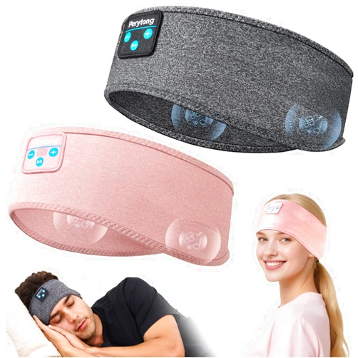 Perytong 2-Pack Sleeping Headphones Wireless Bluetooth, Headband Headphones with Ultra-Thin Speakers, Bluetooth Headband for Side Sleepers, Running, Workout, Insomniac, Travel, Meditation