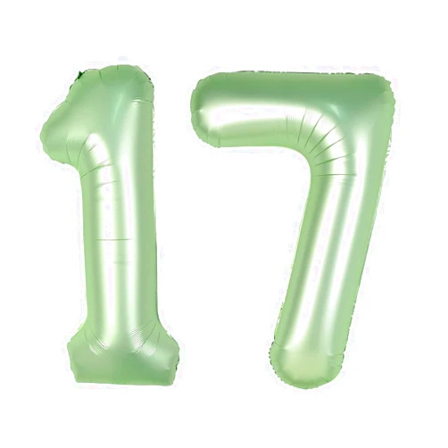 Mluchee 40 Inch Number 17 Balloon Birthday Balloon, Olive Green Jumbo Foil Mylar Helium Number Balloons Birthday Party Anniversary Events Decorations