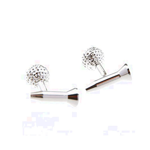 MRCUFF Golf Ball and Tee Golfer Pair of Cufflinks in a Presentation Gift Box & Polishing Cloth