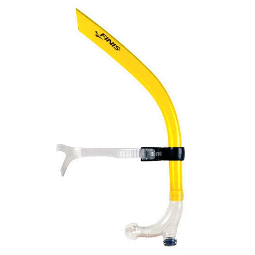 FINIS Original Swimmer’s Snorkel - Center-Mount Design - for Swim Training - Adjustable Fit - Purge Valve - Yellow - Adult