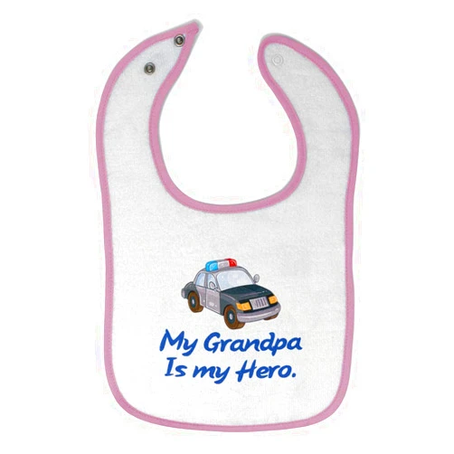 Cute Rascals Toddler & Baby Bibs Burp Cloths My Grandpa is Hero Grandfather Style A Cotton Items for Girl Boy Gifts from Ai White Soft Pink Design Only