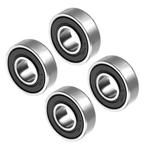 CoCud Deep Groove Ball Bearing, 698-2RS Model 8mm ID 19mm OD 6mm Thick, Carbon Steel Double Sealed Bearings - (Applications: for Motor Skateboards Roller Wheels), 4 - Pieces