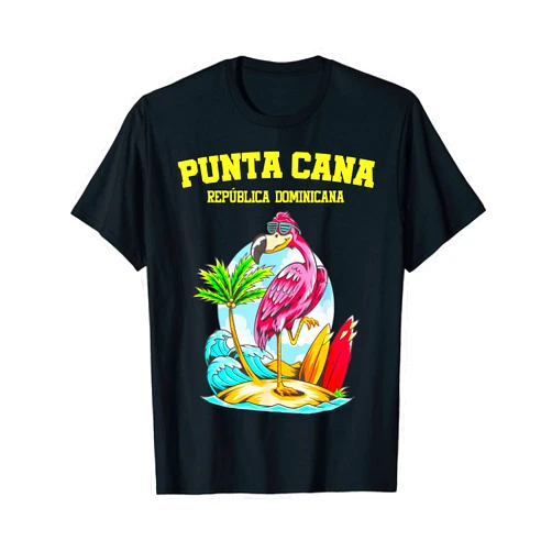 Punta Cana Dominican Republic Surfing Spots Punta Cana Flamingo Ocean Wave Surfboard T-Shirt