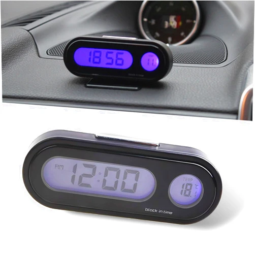 Sinytuto Pack of 1 Car Clock, LED Digital Clock, Exquisite Car Interior Replacement Accessories, Universal for Most Cars, Trucks and Vans (Black #2)