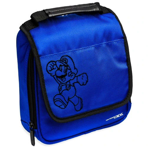 PowerA Nintendo 3DS Carrying Case Compatible With Nintendo Switch, 2DS, 3DS, 3DS XL, DS, DS XL, DS Light Handle & Shoulder Strap Traveling Carry Case With Hard Zipper Blue Officially licensed