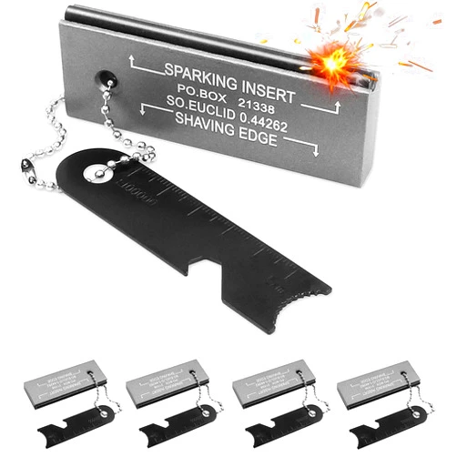 H HAGU LANDE Fire Starter Survival Kit, Magnesium Waterproof Matches Ferro Flint Block,Outdoor Survival Firesteel Gears with Striker for Camping Hiking Hunting Emergency