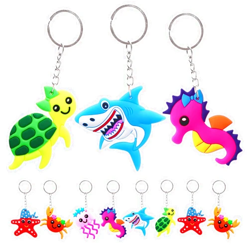 Omlisca 24 Packs Sea Animals Keychains - Ocean Animals Keychains for Under the Sea Party Favors Supplies, Kid’s Sea Party Bag Fillers, Sea Creature Gifts, School Carnival Rewards, Birthday Party Gifts