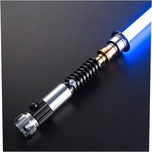 Wtispot Lightsaber,Smooth Swing Dueling Light Saber,18 Set Sound Effects with 19 Colors Change,Motion Control Premium Metal Handle,Adults and Kids Collectible Roleplay Item（OBI-Wan 110cm）