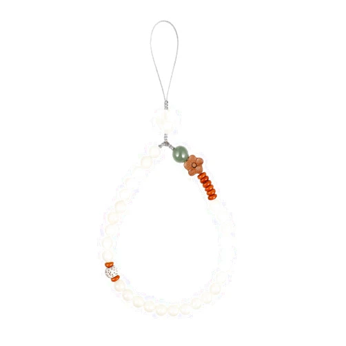 UKCOCO Phone Wrist Strap Buddha Beads Mobile Phone Strap Lanyard Keychain Hanging Pendant Chinese Style Phone Wrist Rope (Random colors of flowers)