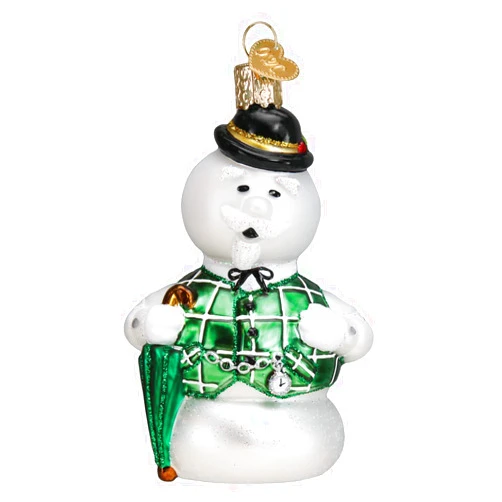 Old World Christmas Sam The Snowman Glass Blown Ornament for Christmas Tree