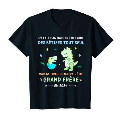 ANNONCE GROSSESSE GRAND FRERE 2024 Cadeau éd. Kids Grand Frere 2024 Pregnancy Announcement for Future Grand Frere 2024 T-Shirt