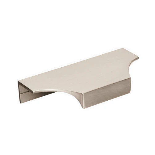 Amerock | Cabinet Edge Pull | Satin Nickel | 4-3/16 inch (106 mm) Center to Center | Extent | 1 Pack | Drawer Pull | Drawer Handle | Cabinet Hardware