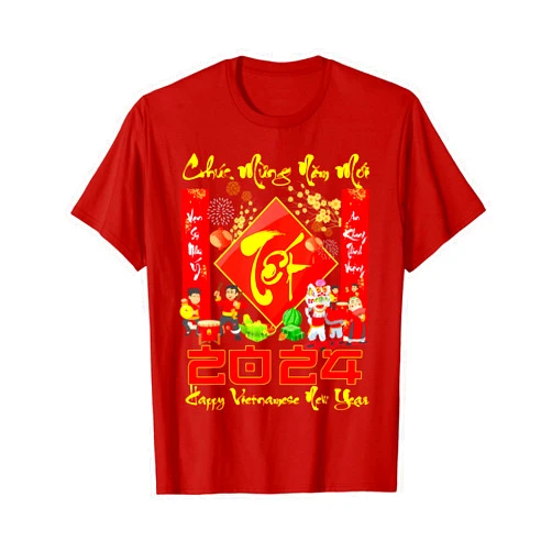 Tet Giap Thin 2024 Boy Kid Girl Chuc Mung Nam Moi Happy Vietnamese New Year 2024 Boy Girl T-Shirt