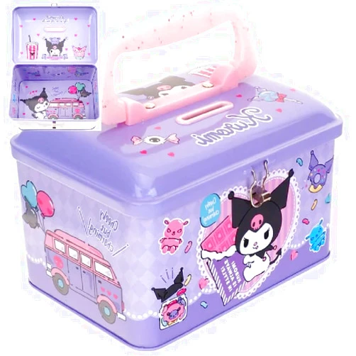 Ellon Kawaii Devil Melody Bunny Money Coin Bank Kids Saving Box Case with Lock, Purple, 94886