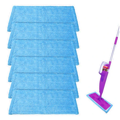 NIXOOT 6 Pack Reusable Microfiber Pads for Rejuvenate Microfiber Mop, Compatible with Rejuvenate Click N Clean Multi-Surface Spray Mop, Machine Washable Microfiber Pad Refill for All Floors Without Handle